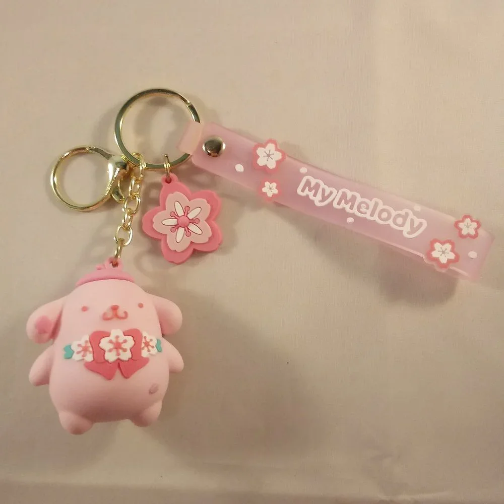 My Melody Pompompurin Key Chain Key Ring Cute Figurine Character Keychain